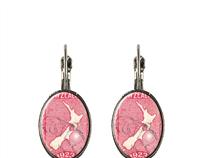 New Zealand Map 1923 Postage Stamp Earrings